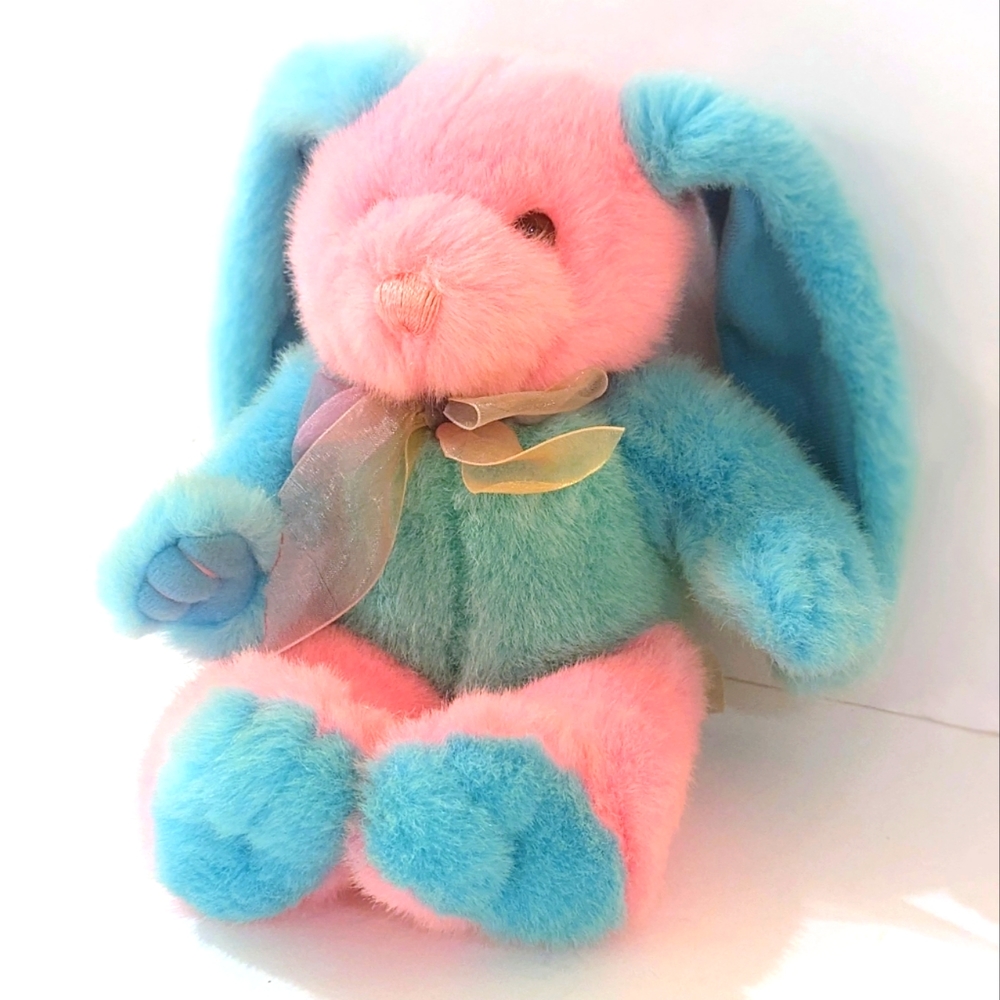 Multicolor Rabbit Plush Color Block Main Joy Ltd Stuffed Animal Toy